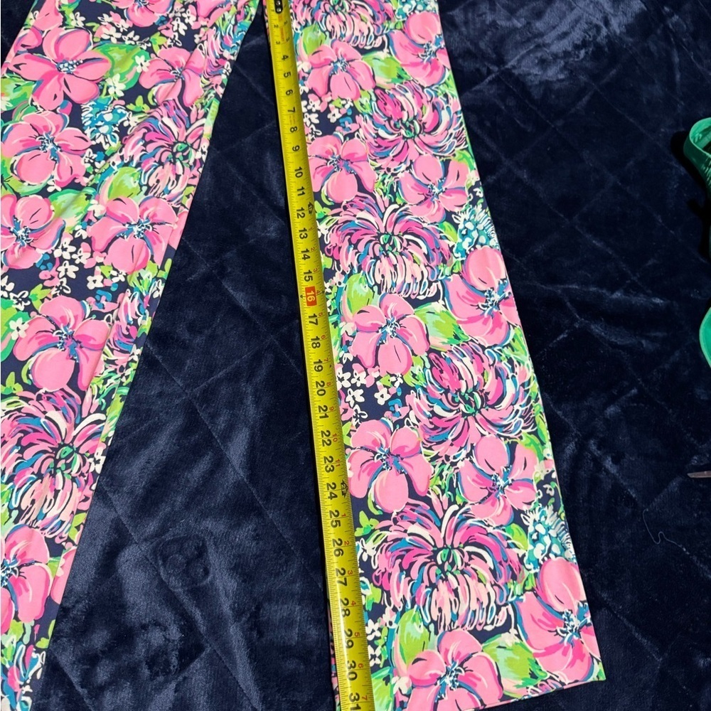 Lilly Pulitzer Pink and Green Floral Wide Leg Pants - Picture 8 of 11